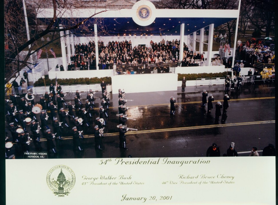 Inaugural Parade for President George W. Bush in 2001. This was most recent Inaugural Parade the band has participated in.