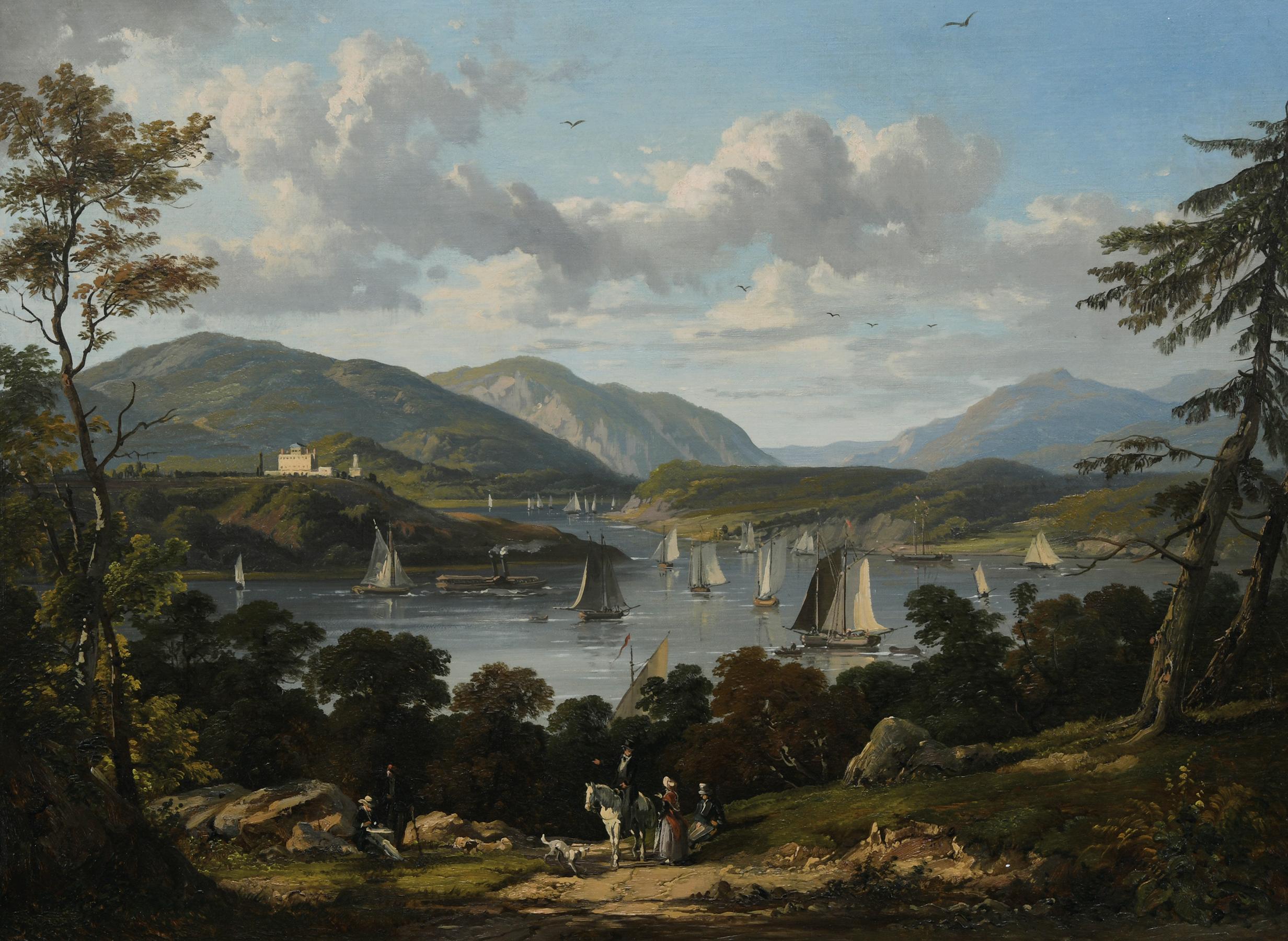 VICTOR DE GRAILLY, American 1804-1889, View of the Hudson River from West Point, c. 1840, oil on canvas. What West Point would have looked like during the command of Joseph Lucchesi.