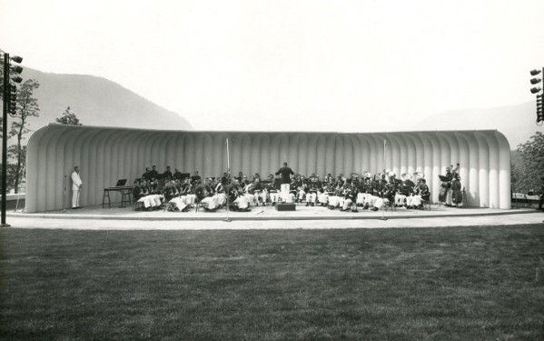 West Point Band under the direction of TM Schempf at Trophy Point, June 1966.
