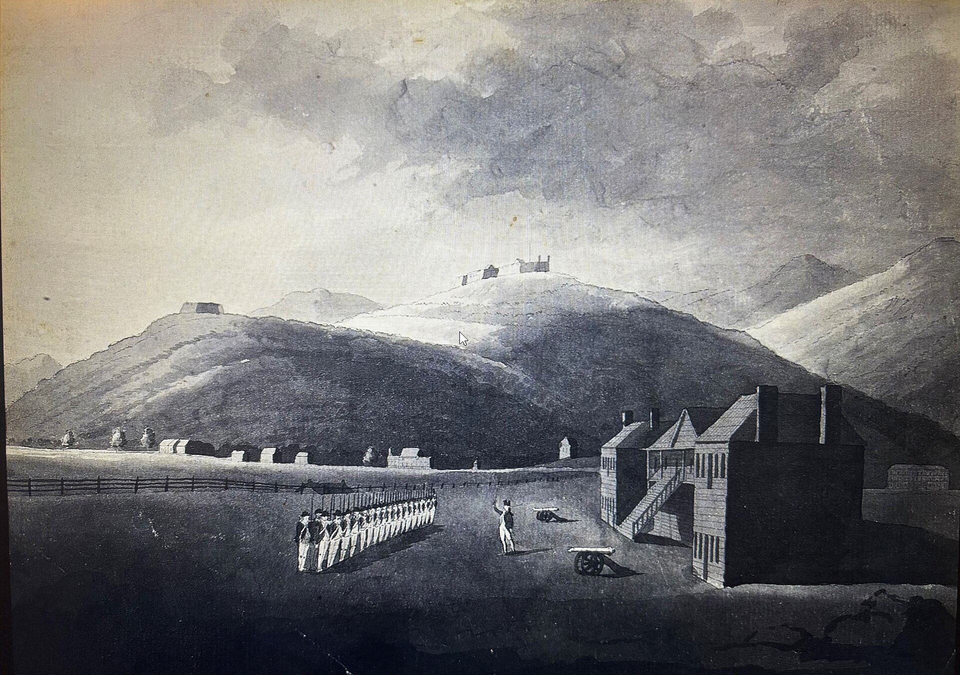 West Point. Painted in 1800 by an unknown artist. (Source: West Point Museum, Art Collection)
