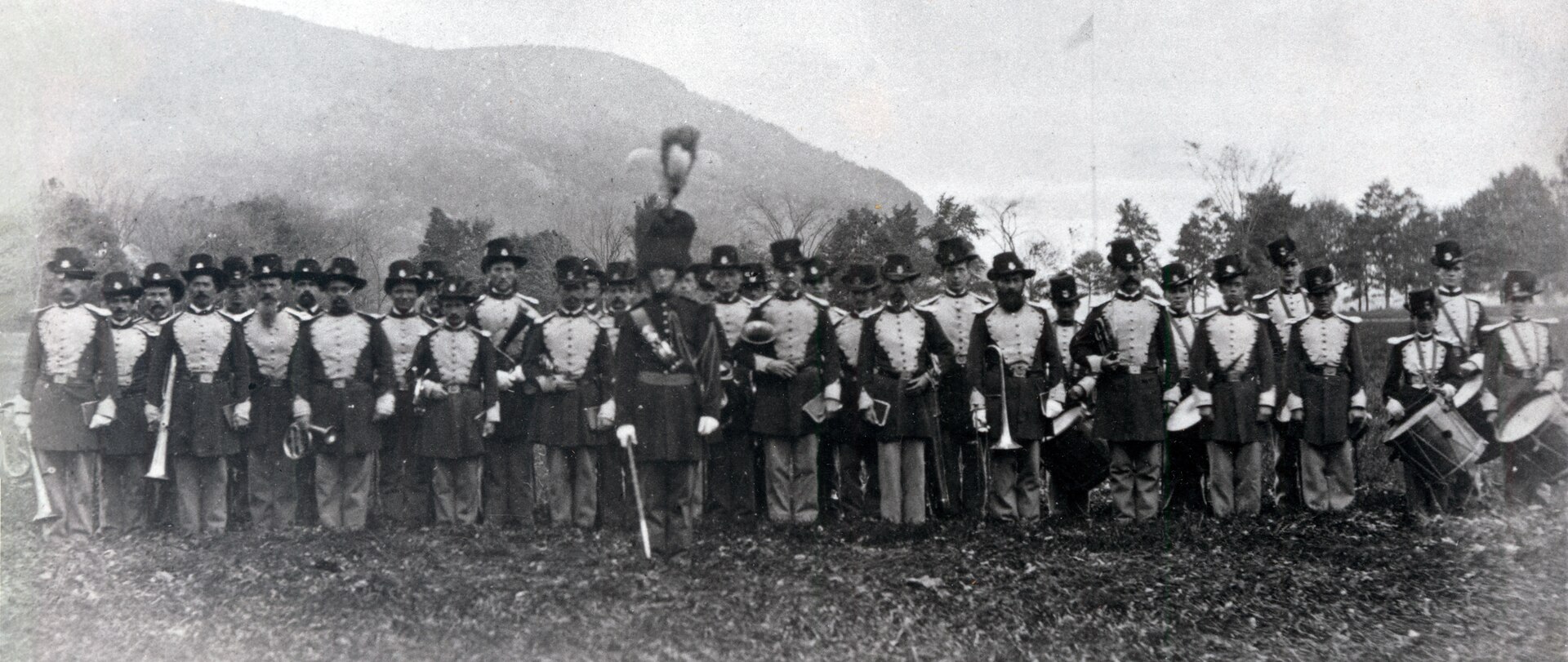 Earliest known photograph of the West Point Band. Taken circa 1857, under the command of August Appelles.